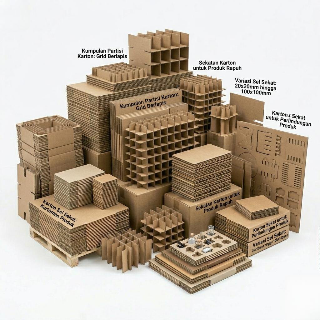 Partisi Karton - Sekat pembatas produk